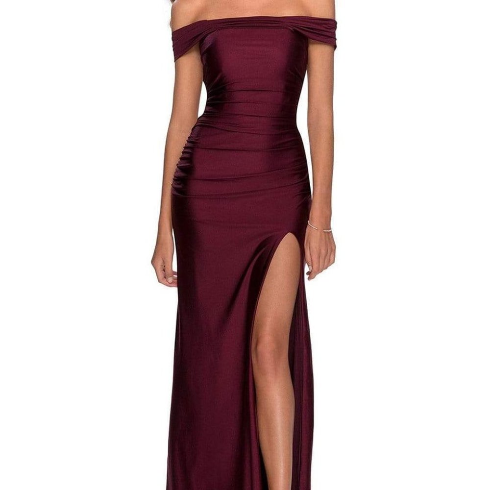 La Femme - Off Shoulder  Open Back Jersey 28506SC